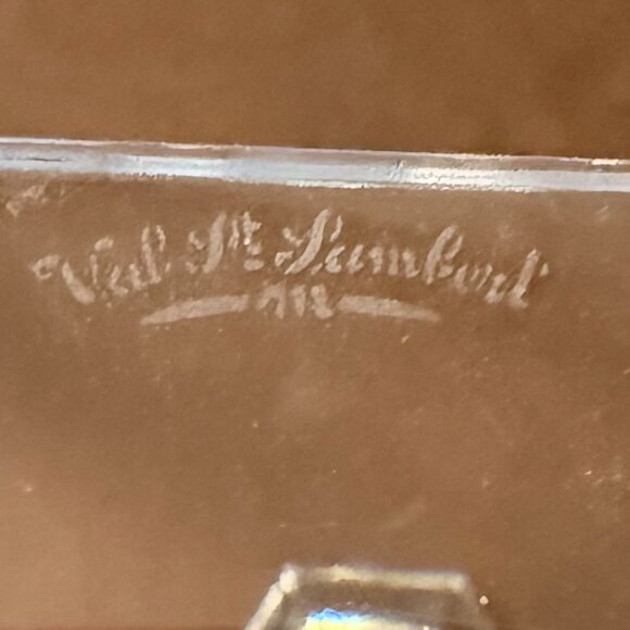 Gardenia by Val St Lambert - Signed Crystal Single Light Candlesticks - Picture 5 of 5